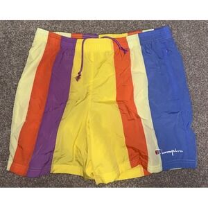 Champion Swim Trunks/Board Shorts‎ Men's XL Nylon Color Block Drawstring Elastic